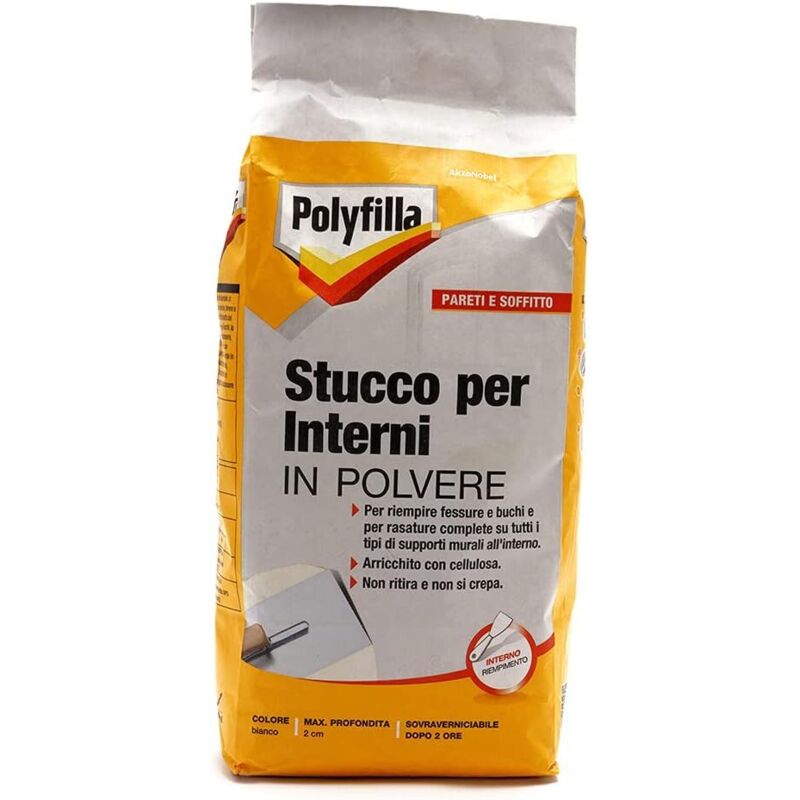 Stucco Per Interni In Polvere Bianco 5 Kg . Polyfilla