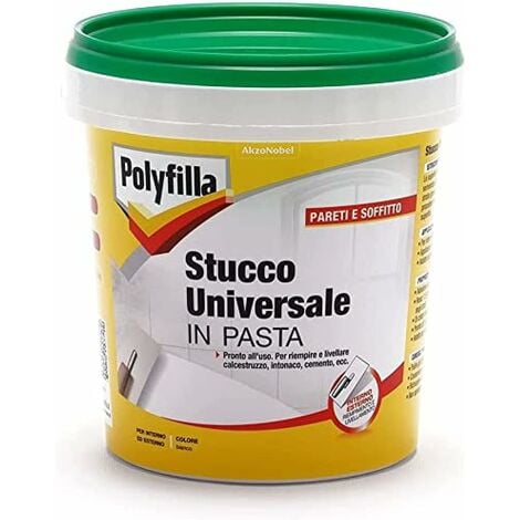 Stucco Universale in Pasta per Interno ed Esterno (1 kg), Polyfilla - Bianco