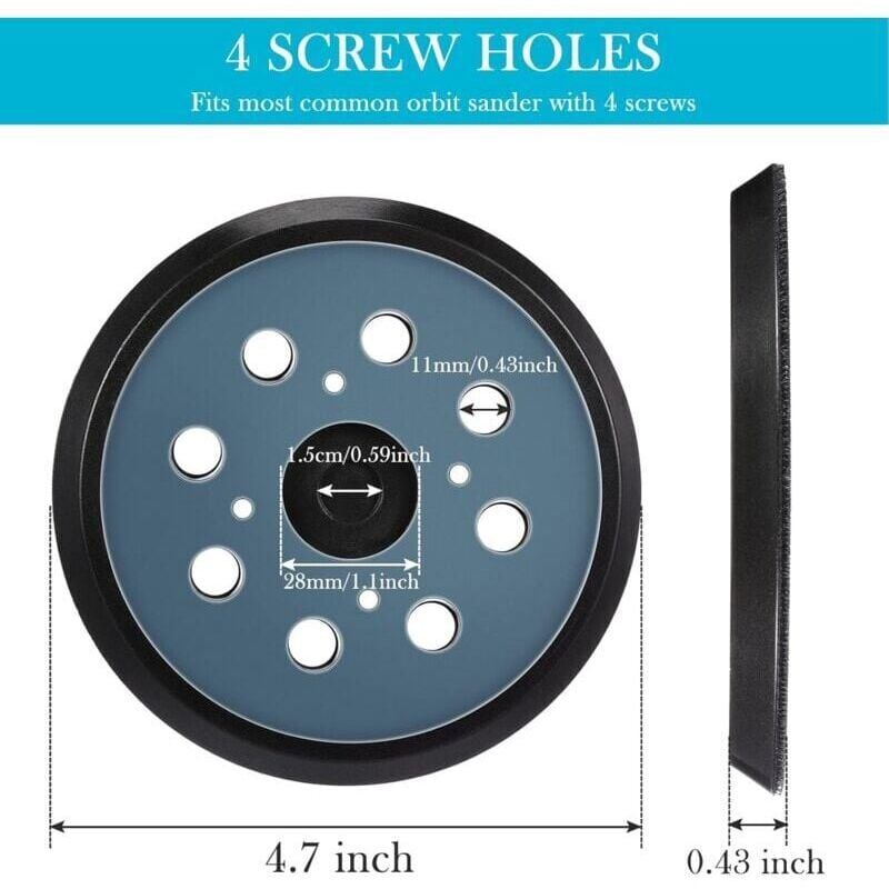 Image of Stück 125 mm 8-Loch Klett-Exzenterschleifer-Ersatzpad Schleifunterlage (blau)