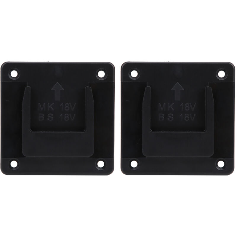 Image of Stück 18V Akku-Wandhalterungen mit Senkschraubenlöchern für Elektrowerkzeuge (Schwarz)
