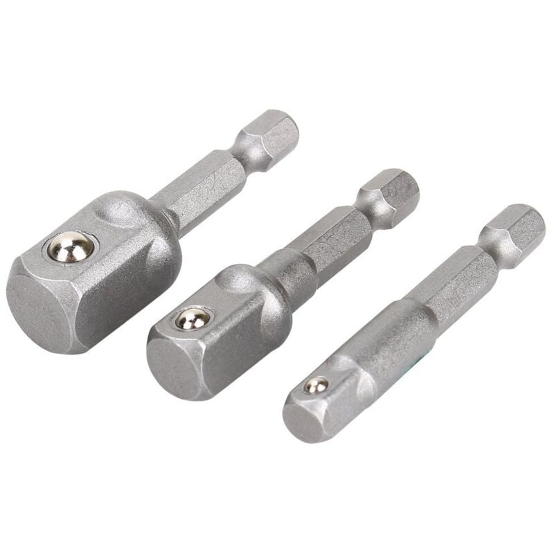 Image of Stück Bohreradapter von Sechskantschaft auf Vierkantschaft 1/4"+3/8"+1/2"