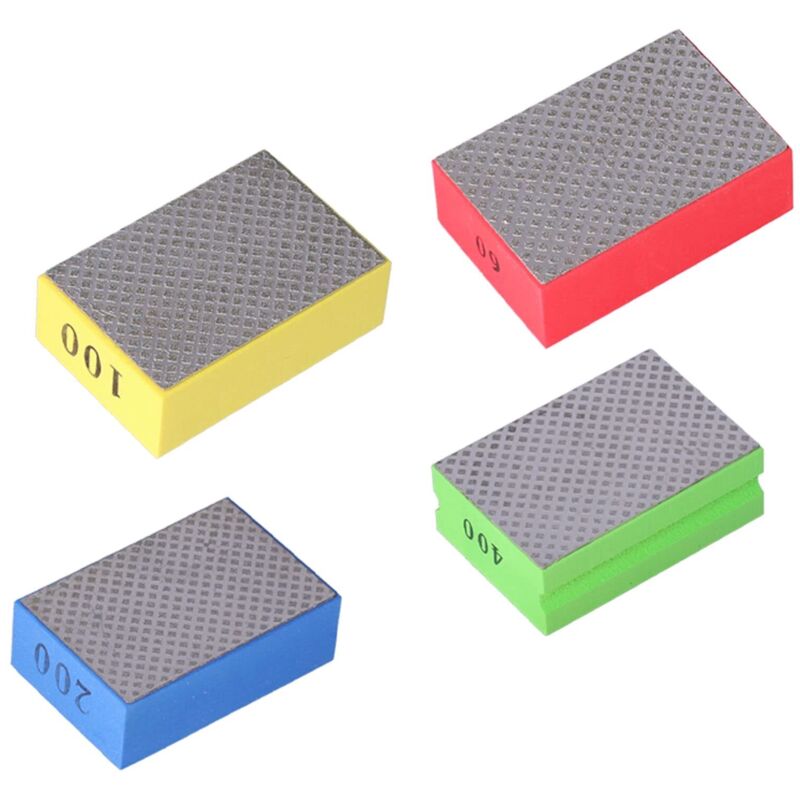 Image of 4 stücke Diamant Hand Polieren Pads für Fliesen Stein Schneiden Entgraten 60 100 200 400 Grit