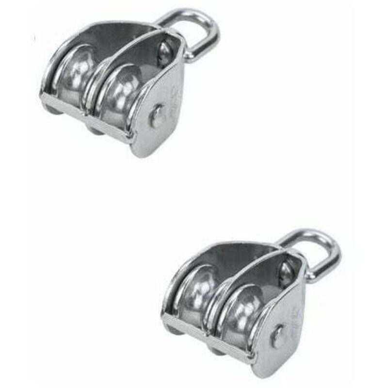 Image of KZQ - Stück Doppelflaschenzug M20 Edelstahl Feste Rolle Doppelrad Heberolle für Kabel