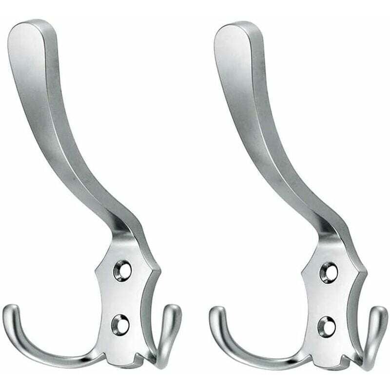 Image of XVX - Stück Hochleistungs-Kleiderhaken mit Doppelzinken, Wandgarderobe mit Schrauben