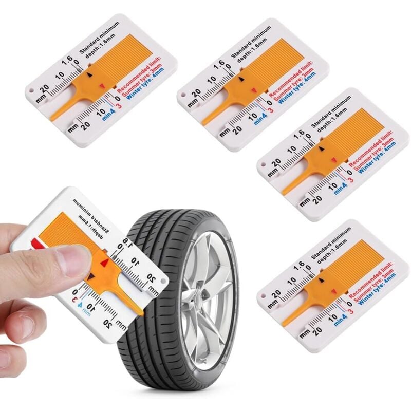 Image of Jalleria - Stück Reifenprofiltiefenmesser 0-20 mm für Auto, Motorrad, Van, suv, lkw