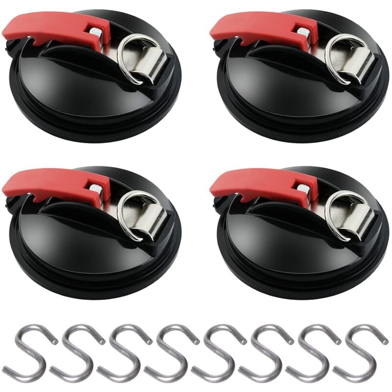 Image of Stück Saugnapf-Anker mit Zurrhaken,8 S-förmige Befestigungshaken - Auto-Seitenzelt-Campingzubehör