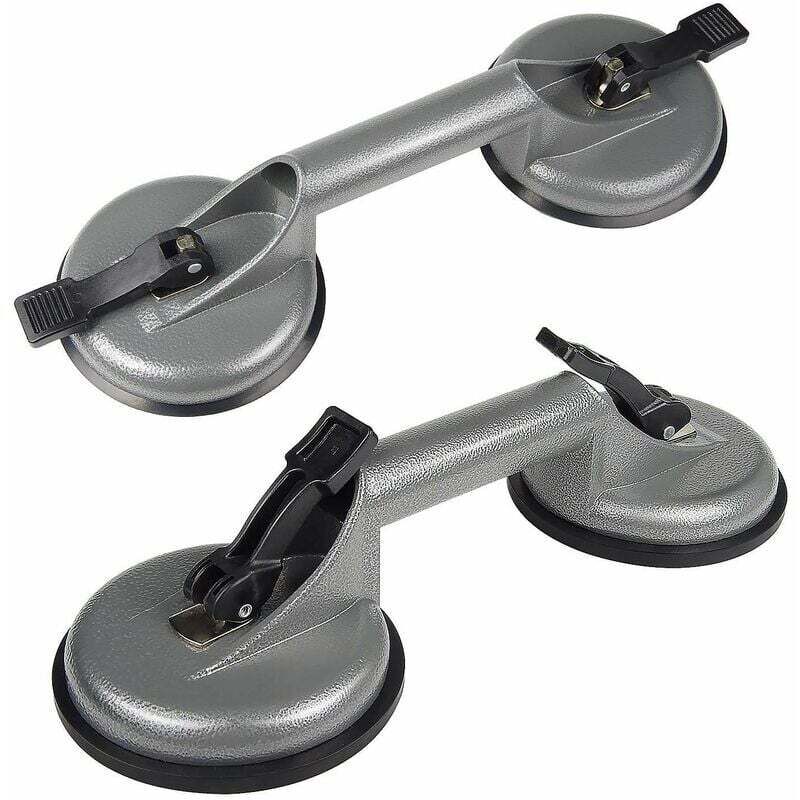 Image of Stück Saugnäpfe 100kg Vakuumsauger mit Doppelsaugnäpfen Grau für Fliesen, Glas, Holz