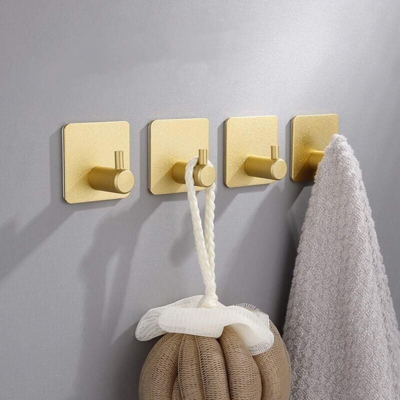 Image of Stück starke Klebehaken aus Edelstahl, stilvolle rostfreie Wandhaken für Küche/Bad/Tür