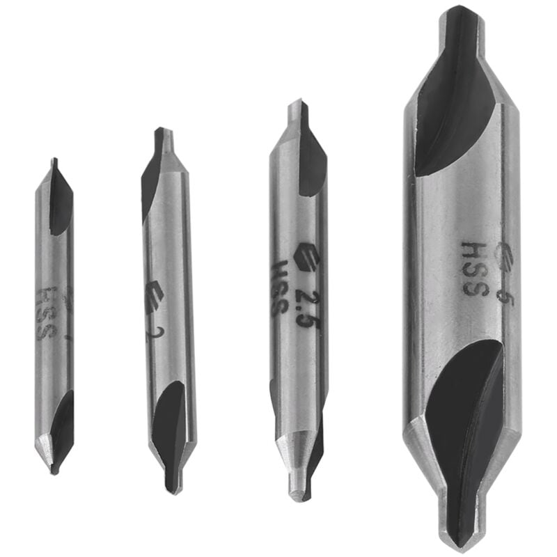 Image of stücke 1/2/2,5/5mm HSS 60 Grad Zentrum Bohrer Bits Zentrum Bohrer Set