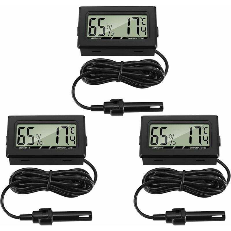Image of XVX - stücke Digital Thermometer mit Externe Sonde Hygrometer für Desktop Reptil Inkubator