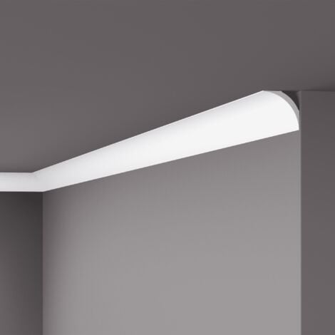 Stuckleiste NOMASTYL NE1 40 x 40 x 2000 mm Deckenleiste Polystyrol Weiß Leicht und stabil Hochwertig Schnell montiert 2 Meter NOËL & MARQUET