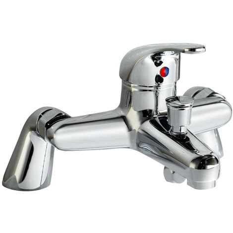 Studio Modern Deck Mounted Bath Shower Mixer Tap with Lever Handle