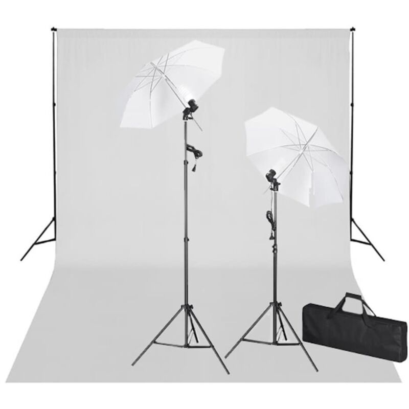 Fotostudio-set Mit Weißem Hintergrund 600×300 Cm & Leuchten - Vidaxl