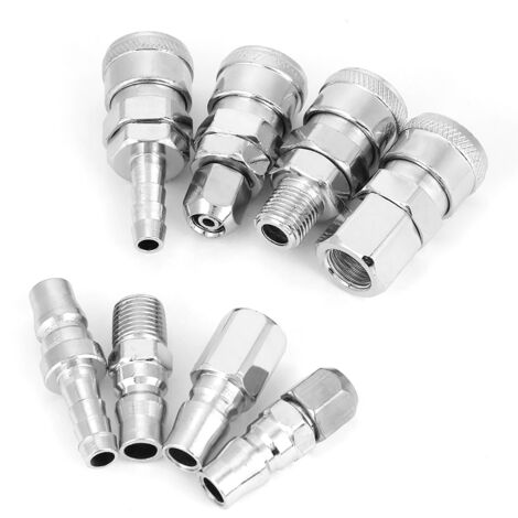 Stück 1/4"-Schnellkupplungen für Druckluftschläuche, Steckerverbinder für Kompressorschläuche