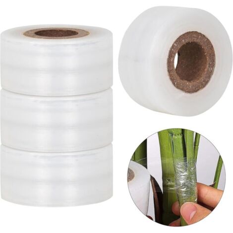 Stück 100 m x 3 cm Veredelungsband, transparentes, dehnbares Barriereband, selbstklebendes Veredelungsband für Baumschulen, biologisch abbaubares Reparaturband für Gartenobstbäume