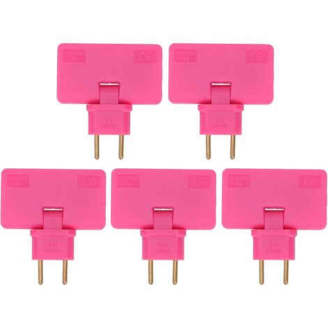 Stück 110 auf 250 V 10 A 1500 W EU-Steckerkonverter, kabellos, 180-Grad-Verlängerung, 1 auf 3 EU-Steckdosenadapter (rosarot)