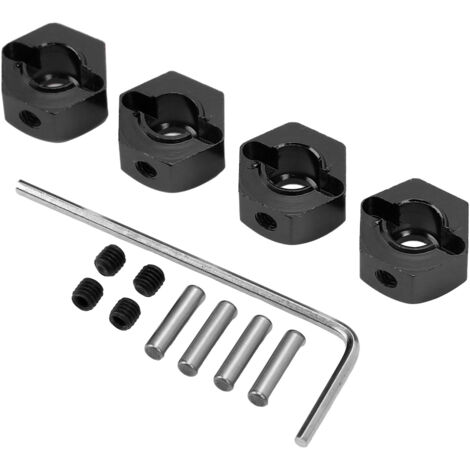 Stück 12 mm hochpräzise Sechskant-Radnaben aus Aluminiumlegierung für 1/10 RC-Cars, schwarze Getriebeadapter