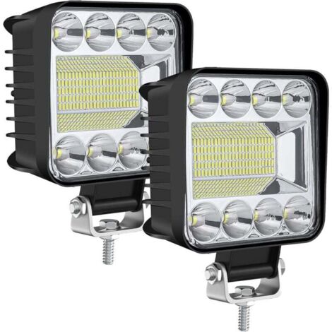 Stück 12 V 132 W 4 Zoll LED-Arbeitsleuchte, Außenstrahler, IP67 wasserdichtes LED-Flutlicht für Auto, LKW, Traktor, SUV, Boot – Spot-Flut-LED-Nebelscheinwerfer