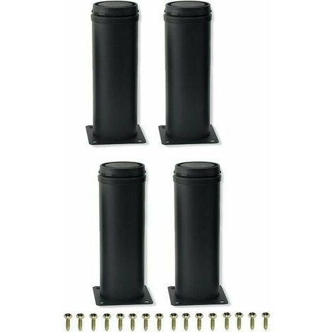 Stück 15 cm schwarzer Edelstahl verstellbare Metallmöbelbeine für Schranktischbeine Sofafüße Möbelersatzfuß, schwarz, 15 cm