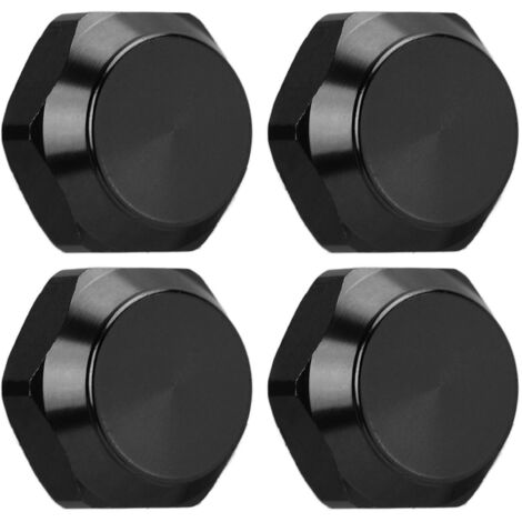 Stück 17-mm-Sechskant-Radkappen aus staubdichter Aluminiumlegierung für 1/8-RC-Cars, Upgrade-Zubehör, Schwarz