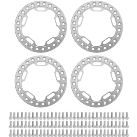 Stück 1,9 Zoll Außenring-Sicherungsringe für 1/10 RC-Cars, silberne Beadlock-Ringe