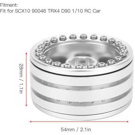 Stück 1,9 Zoll Beadlock-Aluminiumfelgen für SCX10 90046 TRX4 D90 - Silberweiß 1/10 RC-Car
