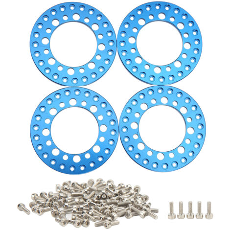 Stück 1,9 Zoll große, CNC-gefräste Außenringe aus Aluminiumlegierung für 1/10 RC-Modelle, erhöhen die Stabilität, blaue Farbe.