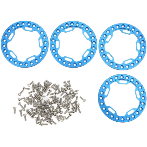 Stück 1,9 Zoll hochabriebfeste, CNC-gefräste Außenfelgen aus Aluminiumlegierung für 1/10 RC-Modelle, blau