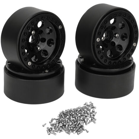 Stück 1,9 Zoll RC-Felgen aus stabiler Aluminiumlegierung für Axial SCX10 II III Schwarz