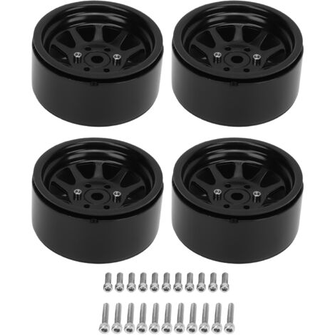 Stück 1,9 Zoll Universal-RC-Räder aus Zinklegierungsstahl für Axial SCX10 II III Crawler-Cars, schwarz