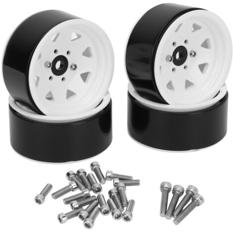 Stück 1,9 Zoll Universal-RC-Räder, robuste 8-Speichen-Konstruktion für Axial SCX10 I II III, weiße Räder