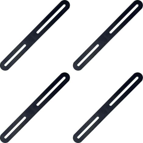 Stück 215 × 24 × 3 mm gerade Eckverstrebungs-Verbindungsplatten zur Möbelbefestigung und -reparatur (schwarz)
