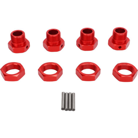 Stück 24-mm-RC-Sechskant-Radadapter aus massiver Aluminiumlegierung mit Kappen und Stiften für ARRMA 1/5, Rot