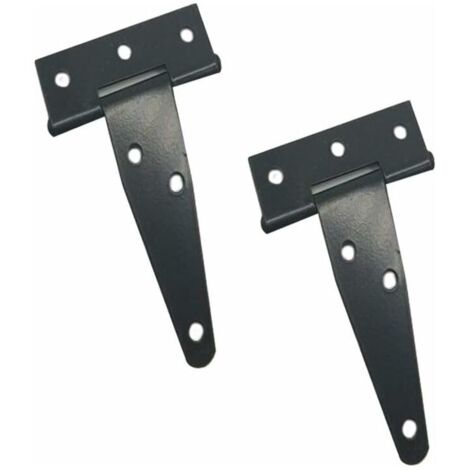 Stück 3-Ox schwarz lackierte T-Scharniere, robuste T-Scharniere, Türscharniere aus Holz, rostfreie Metall-Türscharniere mit Schrauben für Scheunentüren