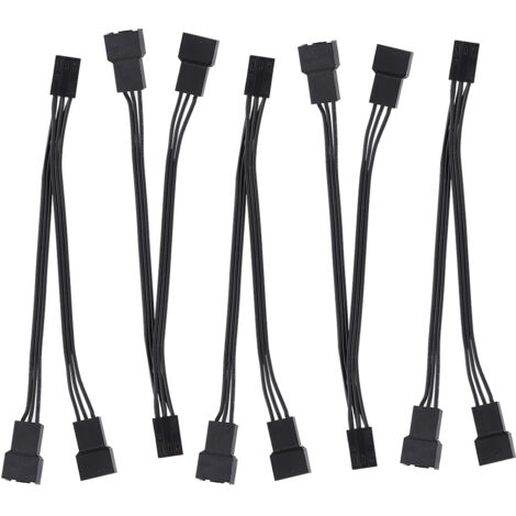 Stück 3-Pin-PC-Lüfterverlängerungskabel, 1-zu-2-Splitter für Gehäuselüfter-Netzteil