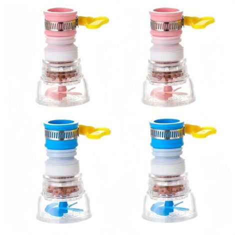 Stück 360 Grad drehbarer Wasserhahnfilter, Wasserspar-Wasserhahnvorrichtung, wassersparend und spritzschutzfrei für Küche und Bad (Rosa, Blau)