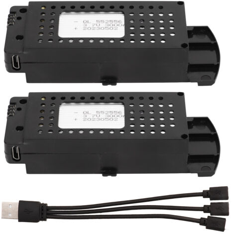 Stück 3,7 V 3000 mAh Lithium-Drohnenakkus mit Ladeschutz, 3-in-1-Kabel für S6 G6, tragbarer RC-Akku für RC-Flugzeugdrohnen