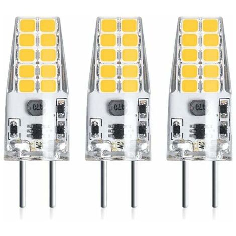 Stück 3W 12V G6.35 LED-Lampe T3/T4/T5 Sockel G6.35/GY6.35 Kaltweiß 6000K Ersatz für 30W Halogenlampe für Unterbauleuchte Schreibtischlampe [Energieklasse A+]