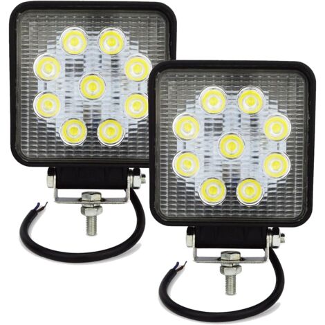 Stück 4 Zoll 27W LED-Arbeitslichtbalken, Flutlichtstrahl-Arbeitsscheinwerfer für Offroad-Trucks, SUV und 4x4-Nebelscheinwerfer