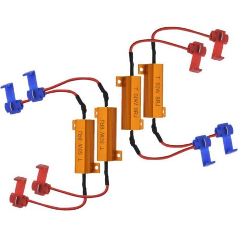 Stück 50W 8 Ohm LED-Lastwiderstände Scheinwerfer-Lastwiderstand Nebelscheinwerfer LED-Decoder Blinkerdraht-Decoderwiderstand (Behebt Hyperblinken, Warnunterdrückung)