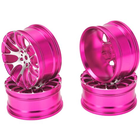 Stück 52-mm-Aluminiumfelgen für Tamiya TT-01 1/10 RC-Car – Rosa
