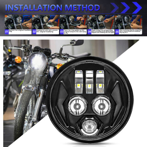Stück 5,75 Zoll Motorrad-LED-Scheinwerfer-Projektorscheinwerfer mit superweitem Abstrahlwinkel