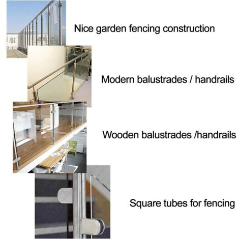 Stück (6–8 mm) Glasklemmen, Glashalter aus Edelstahl 304, flache Klemmen für Handlauf, Fenster, Balustrade, verstellbar, Treppenhaus