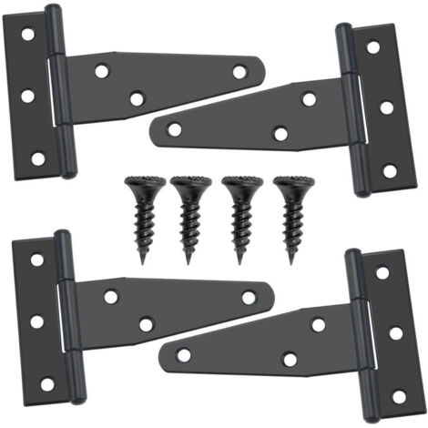 Stück 73 mm T-Scharniere, abnehmbare Scheunentorscharniere, Metalltürscharniere mit 24 Schrauben