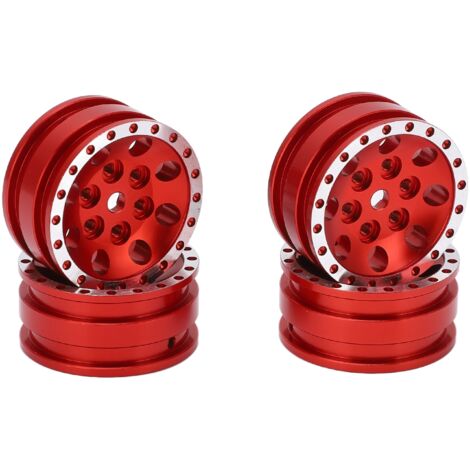 Stück 8-Loch-Rundfelgen aus Metall für Axial SCX24 1/24 RC-Offroad-Modellauto, Rot