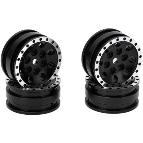 Stück 8-Loch-Rundfelgen aus Metall für Axial SCX24 1/24 RC-Offroad-Modellauto, Schwarz