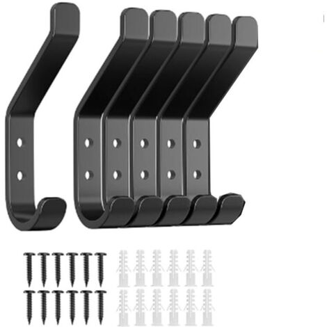 Stück 9,5 cm Wandhaken Handtuchhalter wasserdicht für Schlafzimmer, Badezimmer, Küche, Decke zum Aufhängen von Bademänteln (Schwarz)