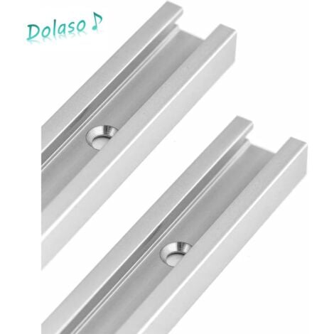 DOLASO Stück Abstand 300 mm Aluminium-T-Schiene T-Nut, 19 x 9,5 mm, T-Nut-Gehrungsschiene für Tischkreissäge, Oberfräse und Holzbearbeitungswerkzeuge, doalso