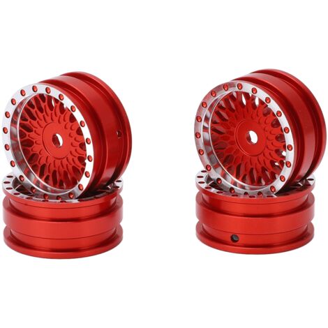 Stück Aluminiumfelgen mit Maschenmuster für 1/24 RC-Cars Axial SCX24 AXI90081 AXI00001 Rot