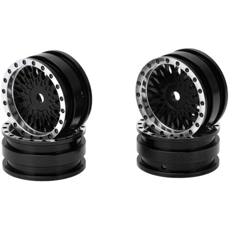 Stück Aluminiumfelgen mit Maschenmuster für 1/24 RC-Cars Axial SCX24 AXI90081 AXI00001 Schwarz